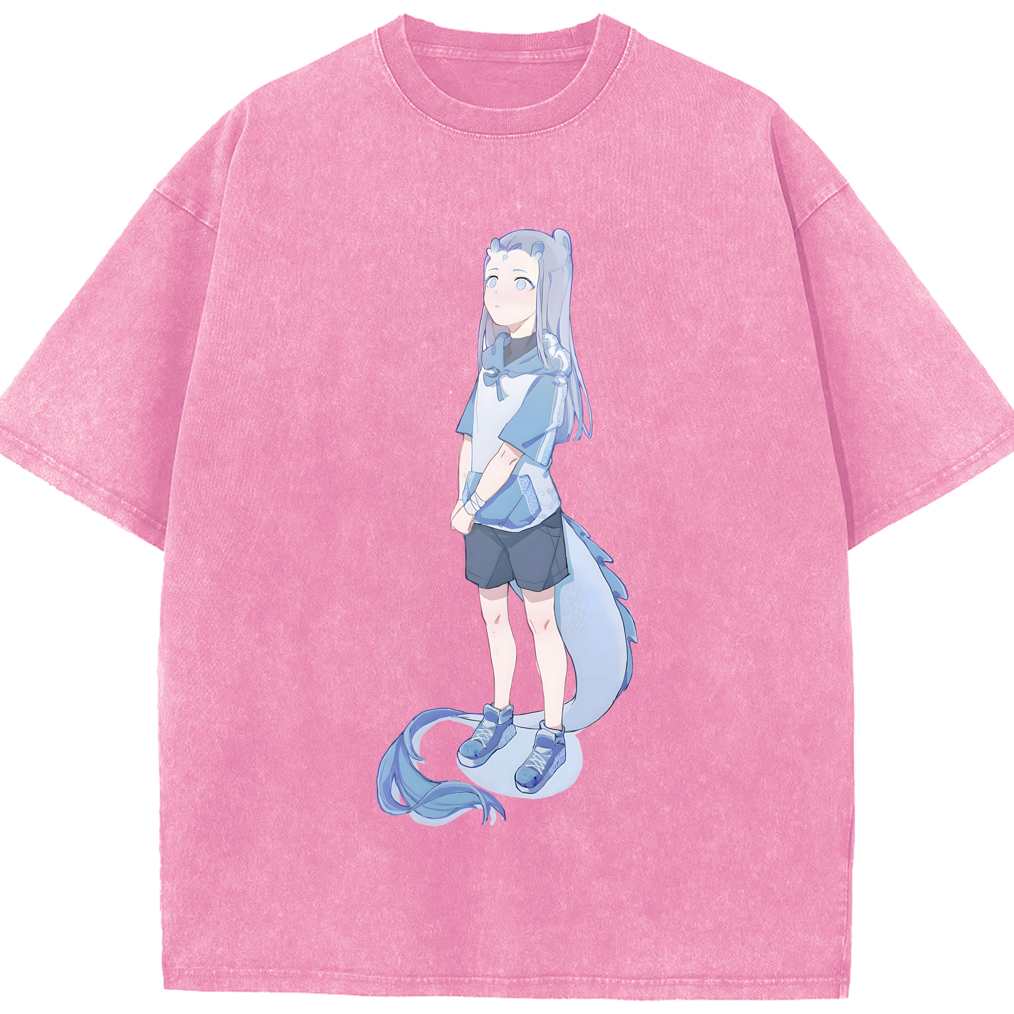 （画像用） Ne Zha 2 ナタ 魔童の大暴れ 綿100% ヴィンテージ風 半袖Tシャツ（フロントプリント）